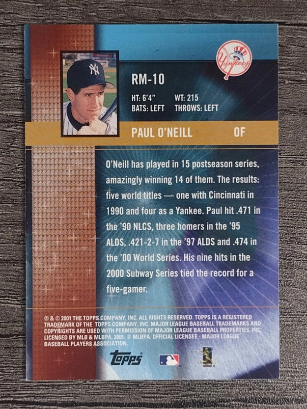 2002 Topps Ring Masters #RM10 Paul O'Neill