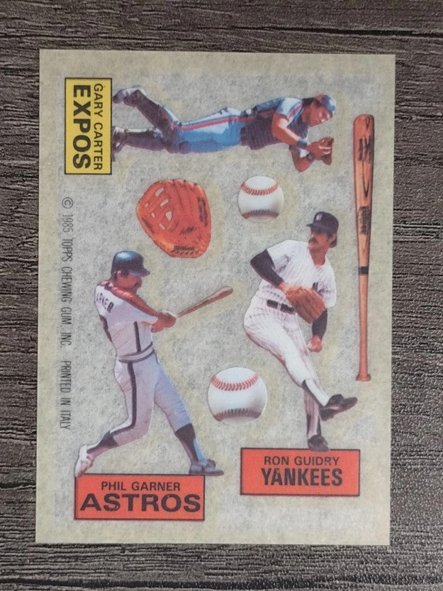 1985 Topps Rub Downs #11 Gary Carter/Phil Garner/Ron Guidry