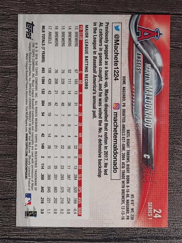 2018 Topps #24 Martin Maldonado