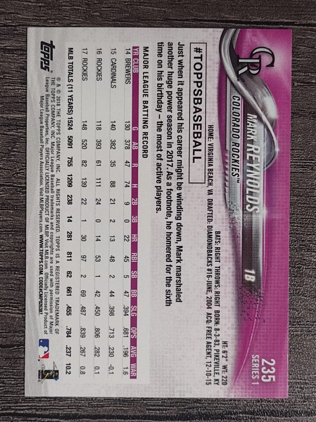 2018 Topps #235 Mark Reynolds
