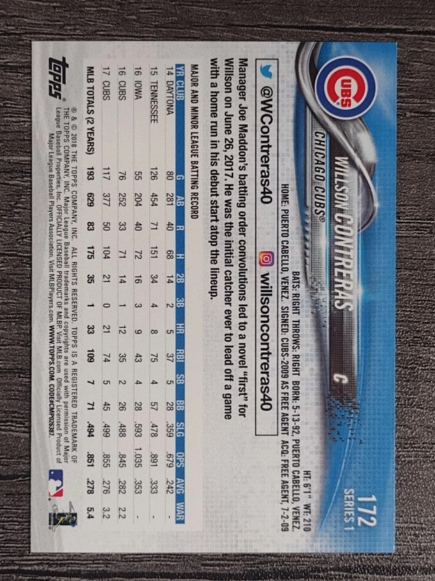 2018 Topps #172 Willson Contreras