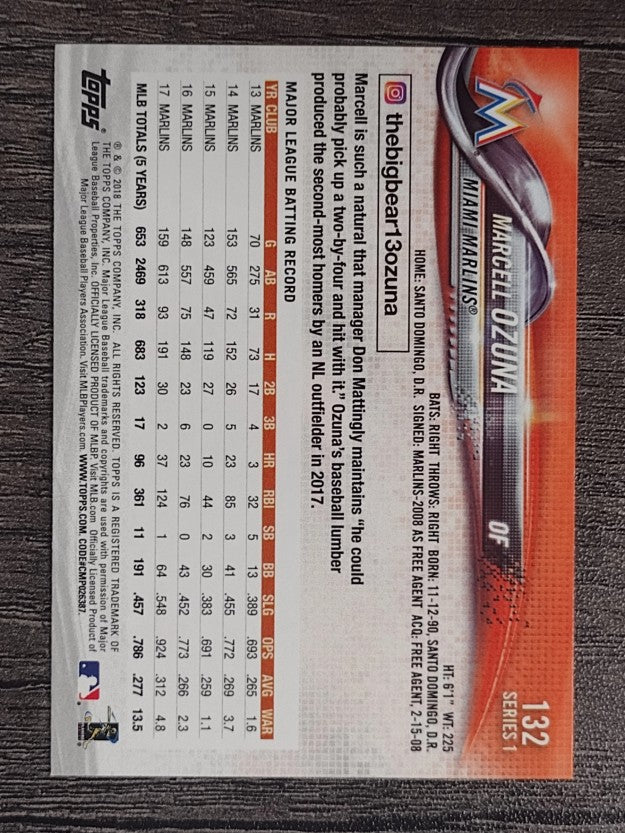 2018 Topps #132 Marcell Ozuna