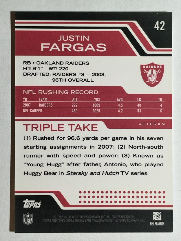 2008 Topps Triple Threads #42 Justin Fargas