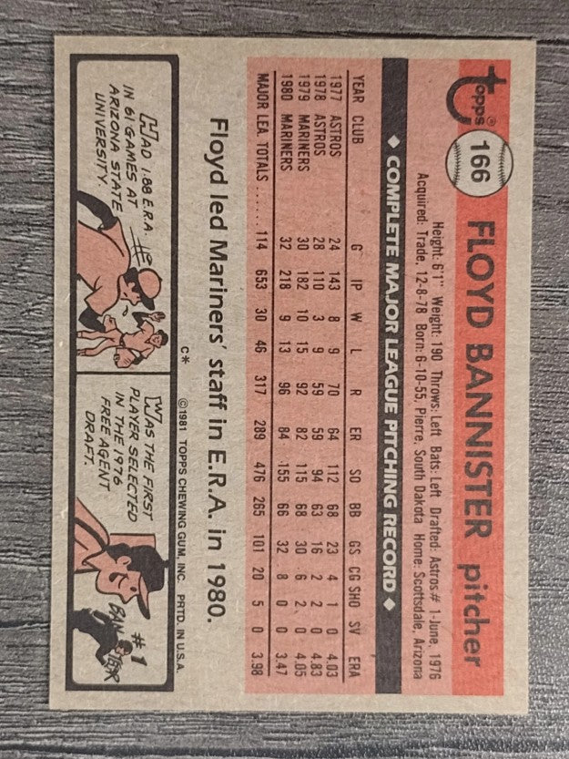 1981 Topps #166 Floyd Bannister