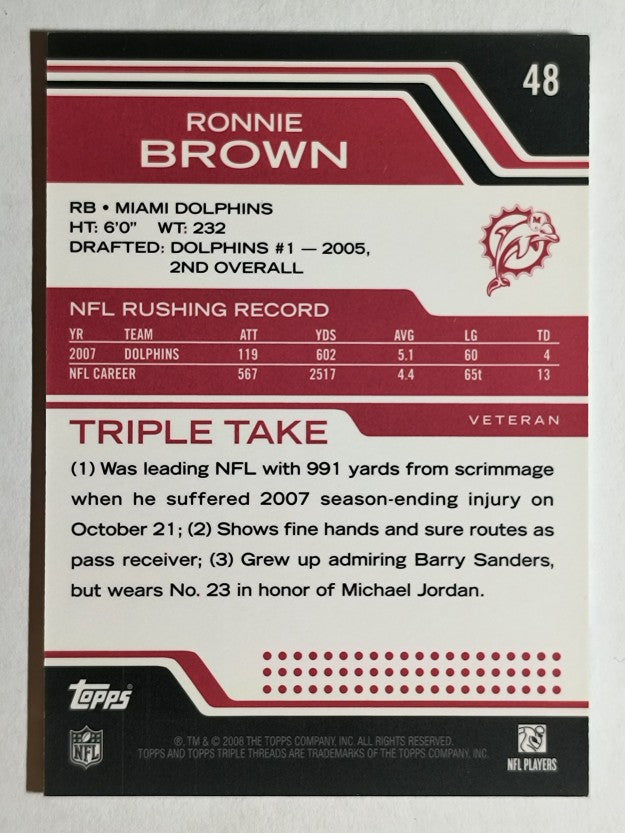 2008 Topps Triple Threads #48 Ronnie Brown