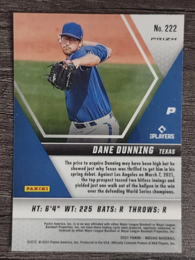 2021 Panini Mosaic Mosaic Reactive Orange #222 Dane Dunning
