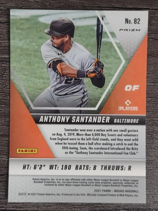 2021 Panini Mosaic Mosaic Reactive Orange #82 Anthony Santander