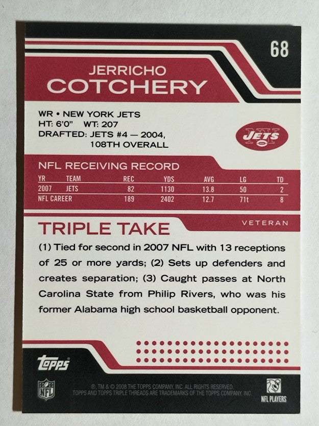 2008 Topps Triple Threads #68 Jerricho Cotchery