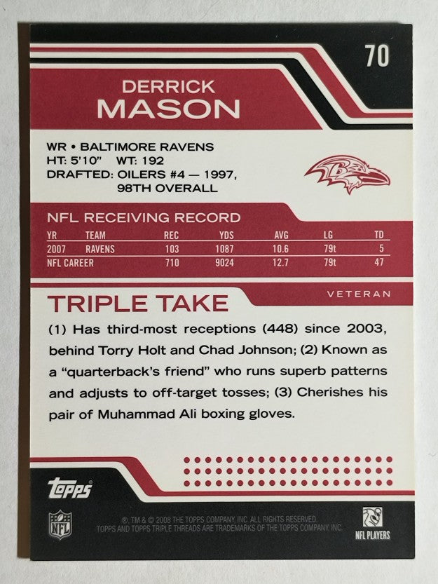 2008 Topps Triple Threads #70 Derrick Mason