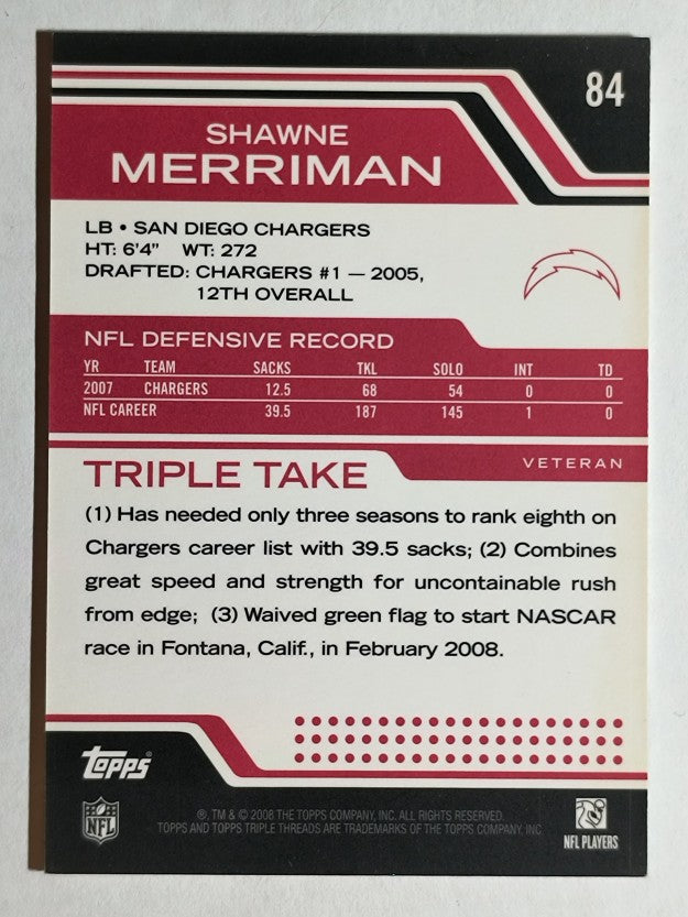 2008 Topps Triple Threads #84 Shawne Merriman