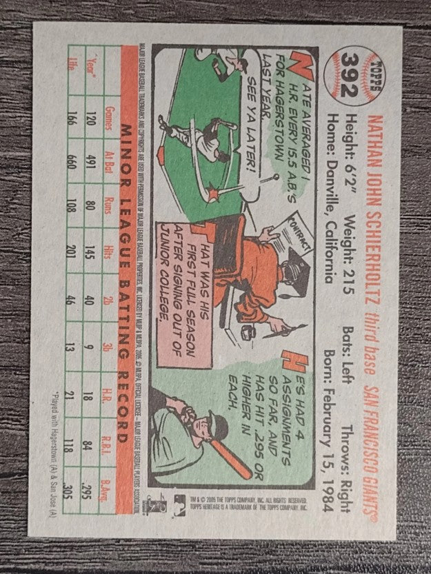 2005 Topps Heritage #392 Nate Schierholtz