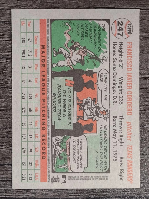 2005 Topps Heritage #247 Francisco Cordero