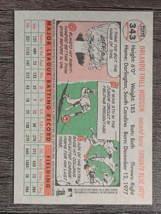 2005 Topps Heritage #343 Orlando Hudson