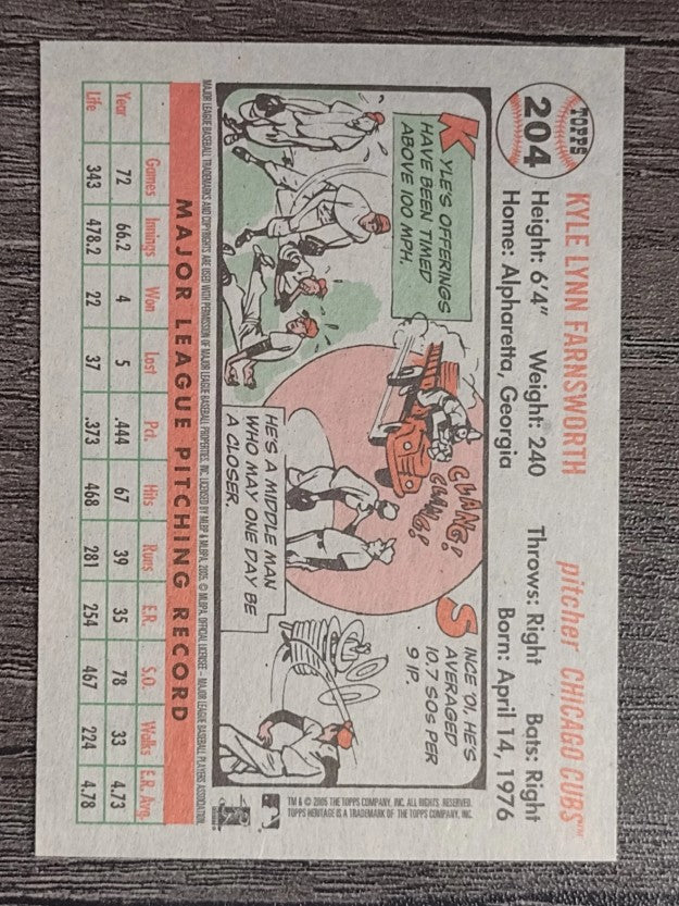 2005 Topps Heritage #204 Kyle Farnsworth