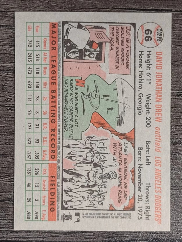2005 Topps Heritage #66 J.D. Drew