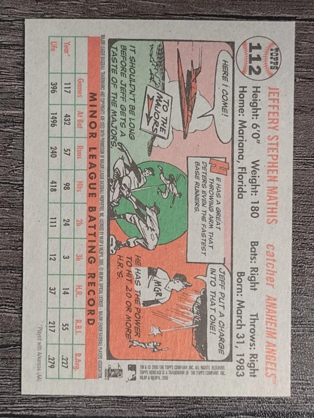 2005 Topps Heritage #112 Jeff Mathis