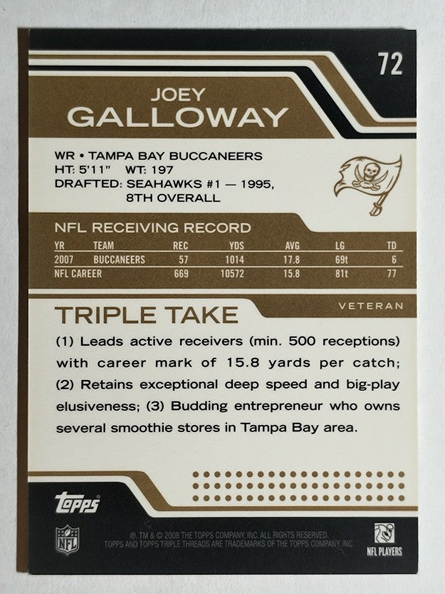 2008 Topps Triple Threads Gold #72 Joey Galloway