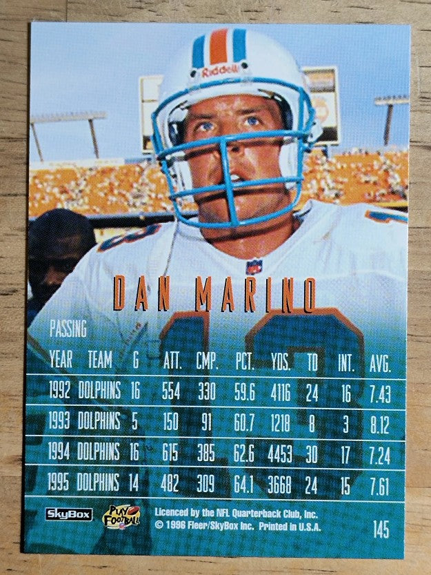 1996 SkyBox Impact Rookies #145 Dan Marino RRH