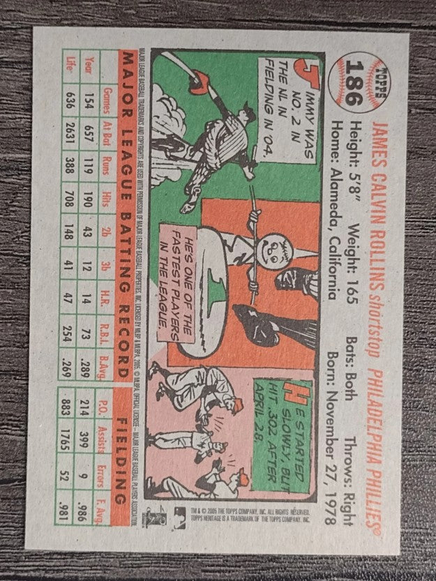 2005 Topps Heritage #186 Jimmy Rollins