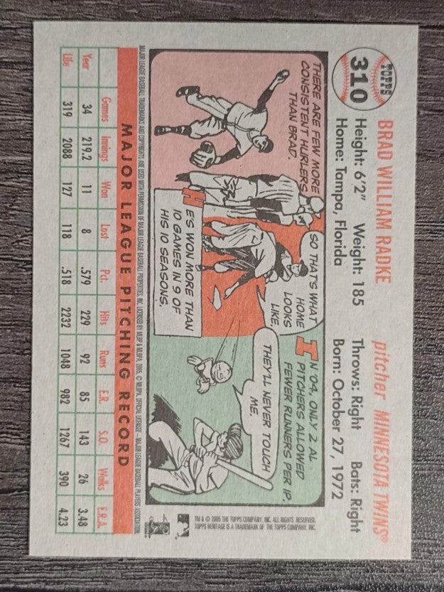 2005 Topps Heritage #310 Brad Radke