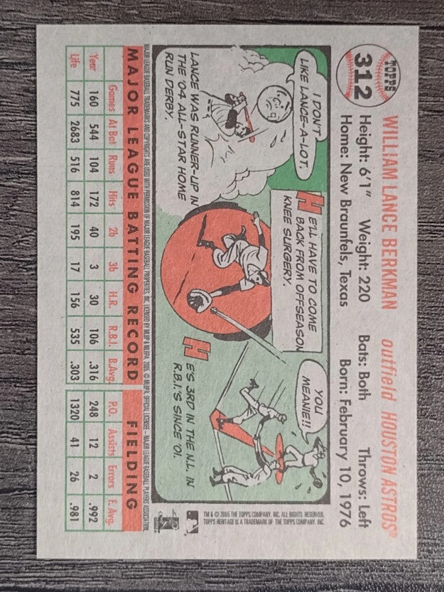 2005 Topps Heritage #312B Lance Berkman Fldg SP