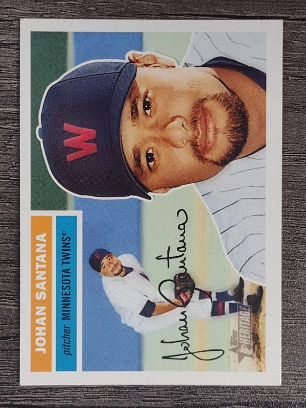 2005 Topps Heritage #296B Johan Santana Wash Cap SP