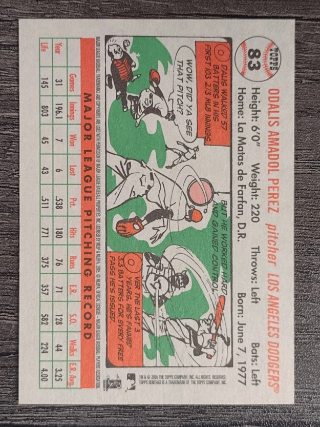 2005 Topps Heritage White Backs #83 Odalis Perez