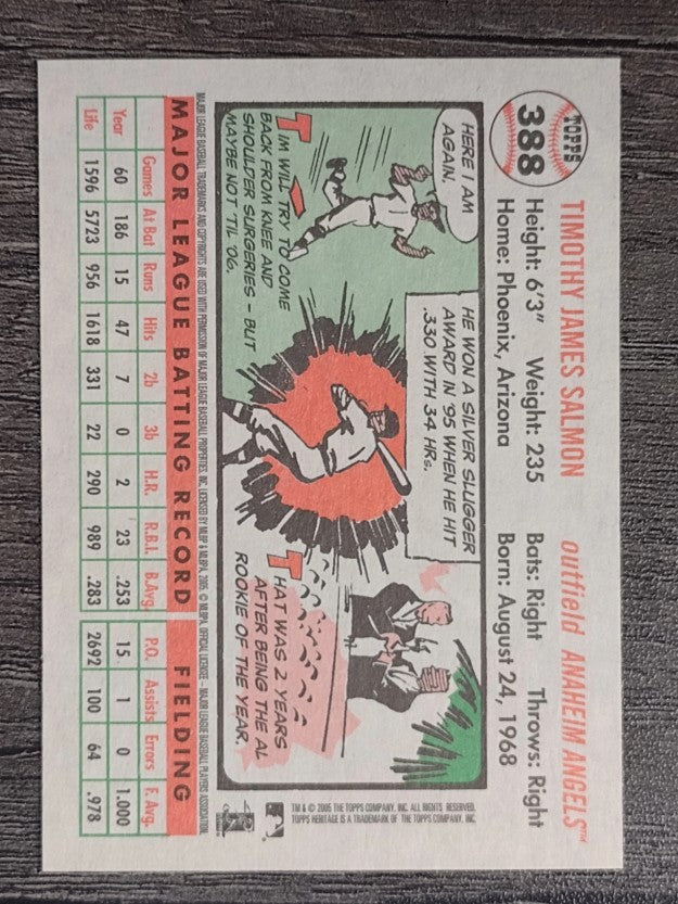 2005 Topps Heritage White Backs #388 Tim Salmon