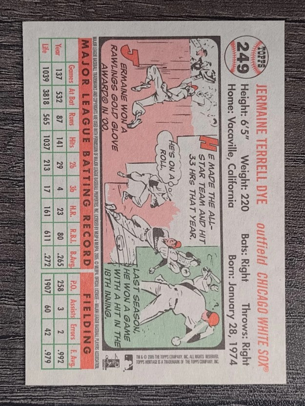 2005 Topps Heritage White Backs #249 Jermaine Dye