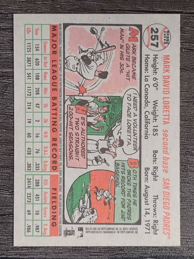 2005 Topps Heritage White Backs #257 Mark Loretta