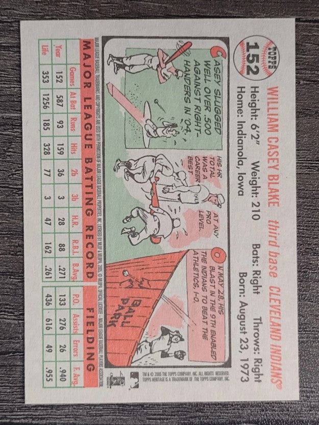 2005 Topps Heritage White Backs #152 Casey Blake