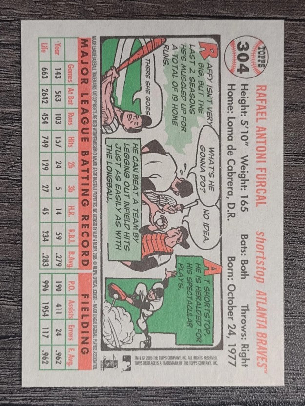 2005 Topps Heritage White Backs #304 Rafael Furcal