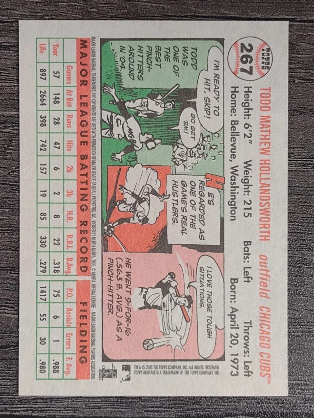2005 Topps Heritage White Backs #267 Todd Hollandsworth