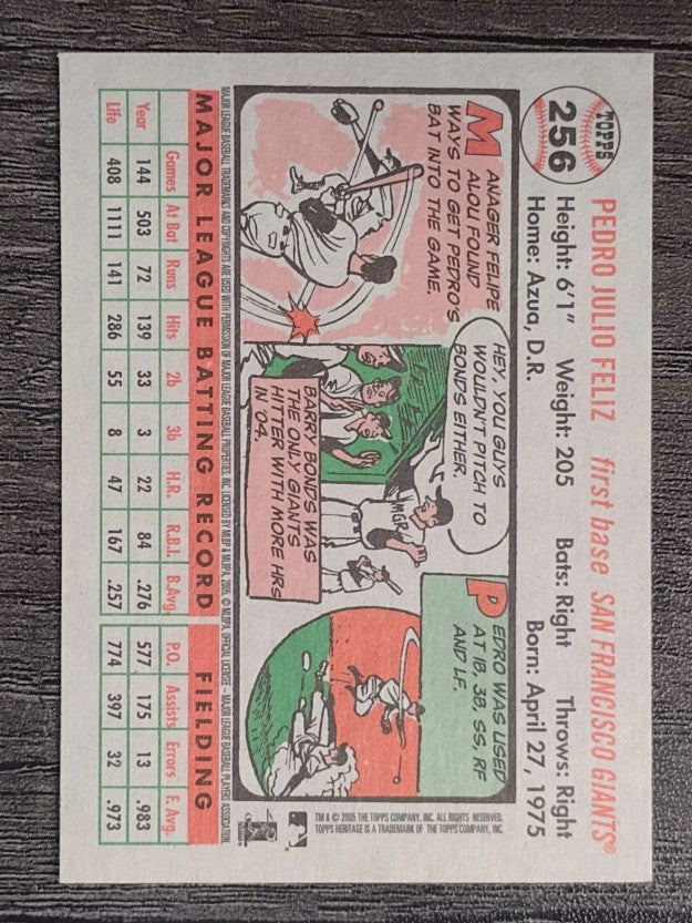 2005 Topps Heritage White Backs #256 Pedro Feliz