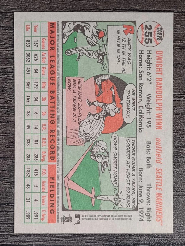 2005 Topps Heritage White Backs #255 Randy Winn