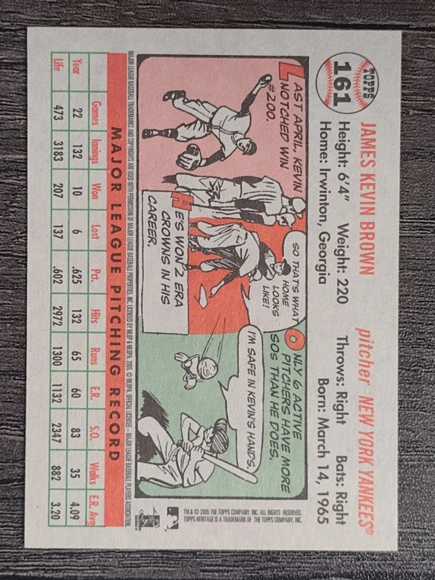 2005 Topps Heritage White Backs #161 Kevin Brown