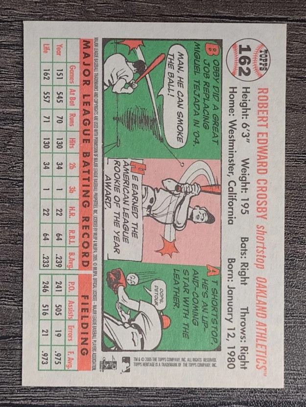 2005 Topps Heritage White Backs #162 Bobby Crosby