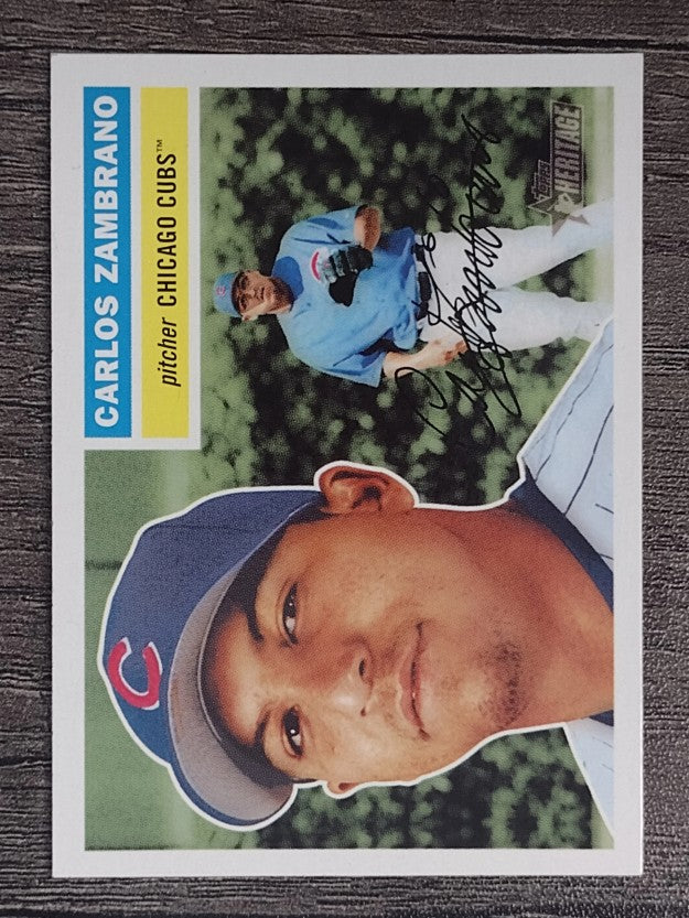 2005 Topps Heritage White Backs #55 Carlos Zambrano