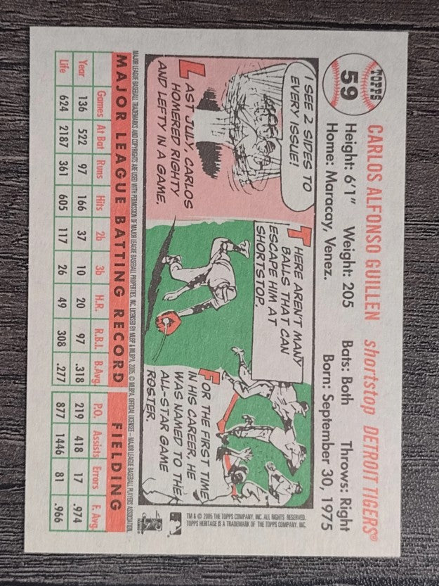 2005 Topps Heritage White Backs #59 Carlos Guillen