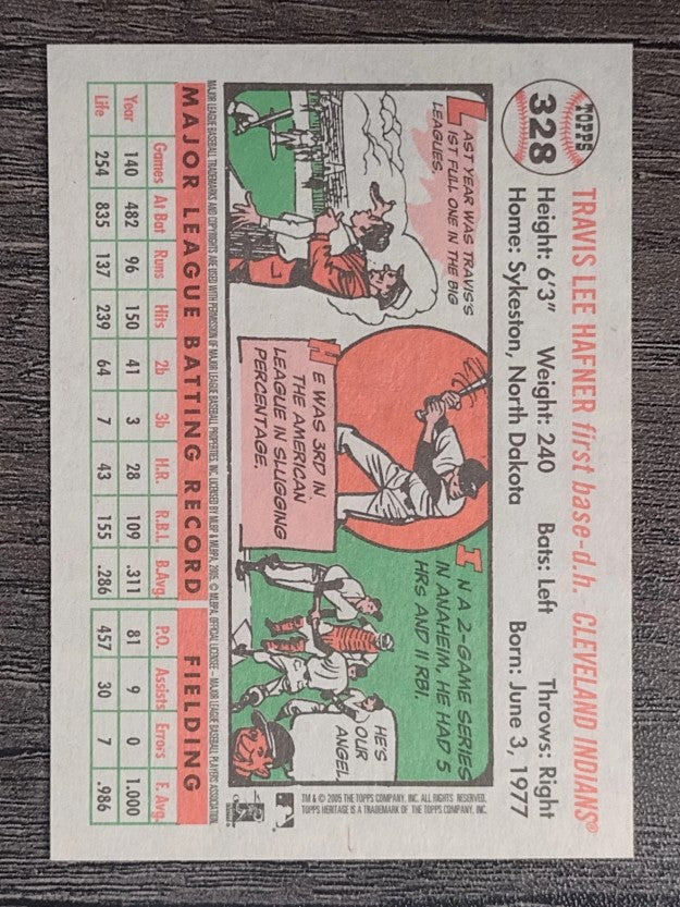2005 Topps Heritage White Backs #328 Travis Hafner