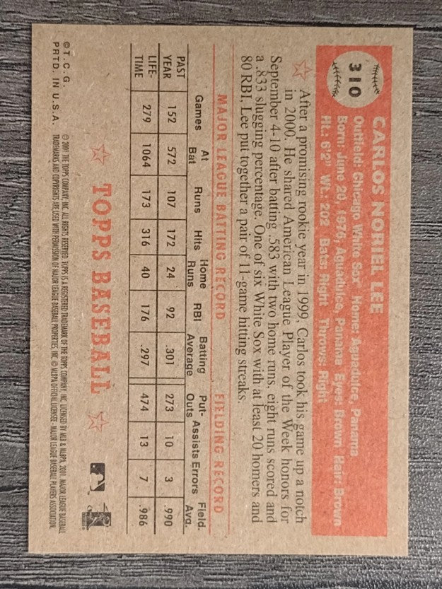 2001 Topps Heritage #310 Carlos Lee