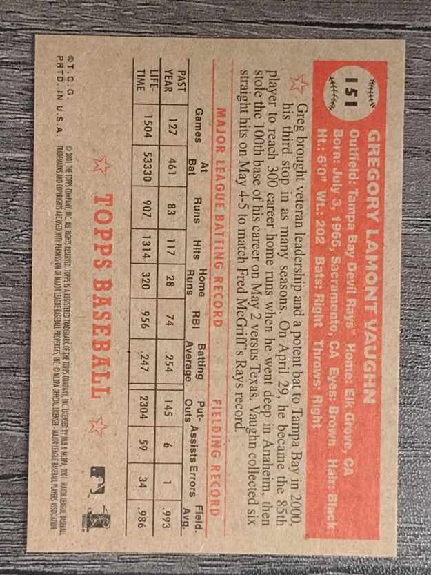2001 Topps Heritage #151 Greg Vaughn
