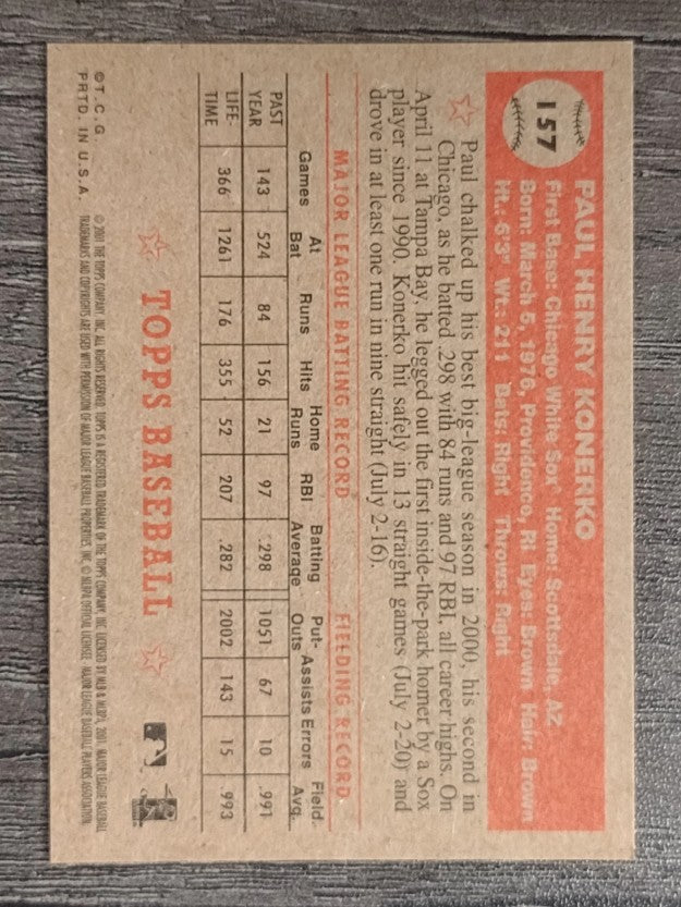 2001 Topps Heritage #157 Paul Konerko