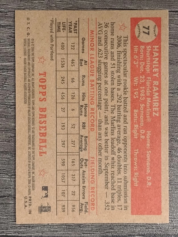 2006 Topps '52 #77 Hanley Ramirez