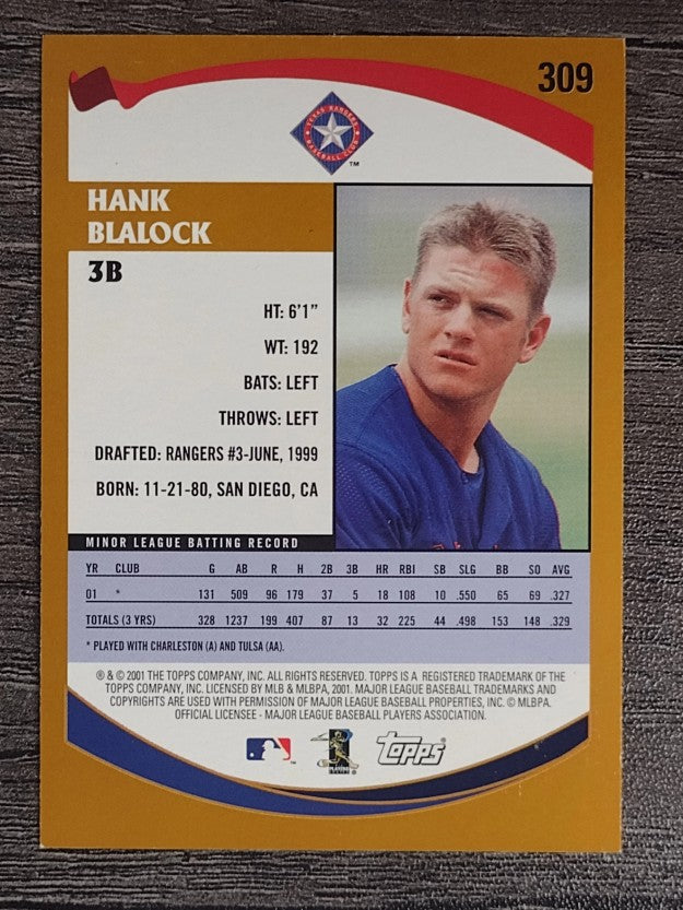 2002 Topps #309 Hank Blalock PROS