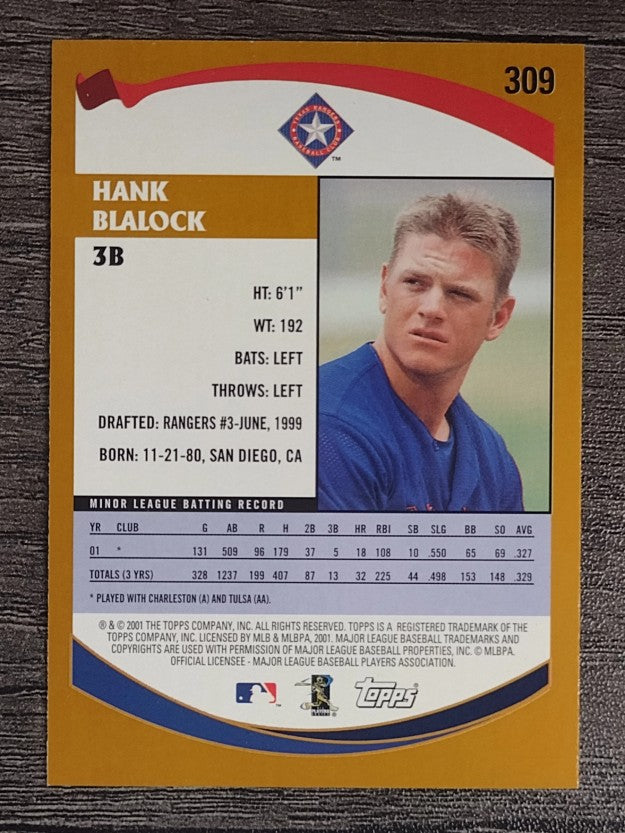2002 Topps #309 Hank Blalock PROS