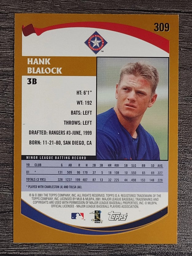 2002 Topps #309 Hank Blalock PROS