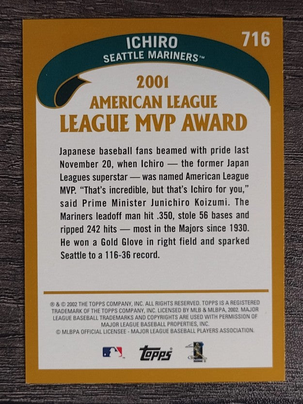 2002 Topps #716 Ichiro Suzuki MVP