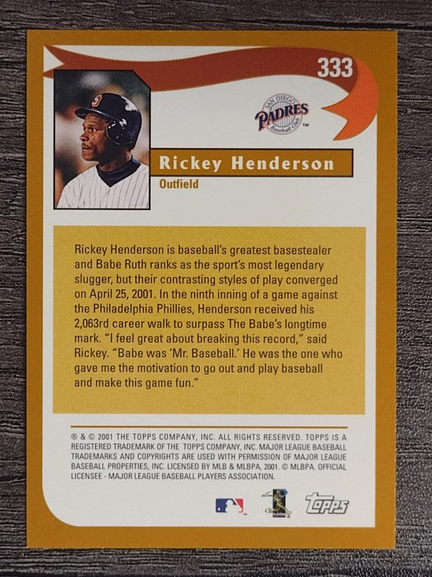 2002 Topps #333 Rickey Henderson HL