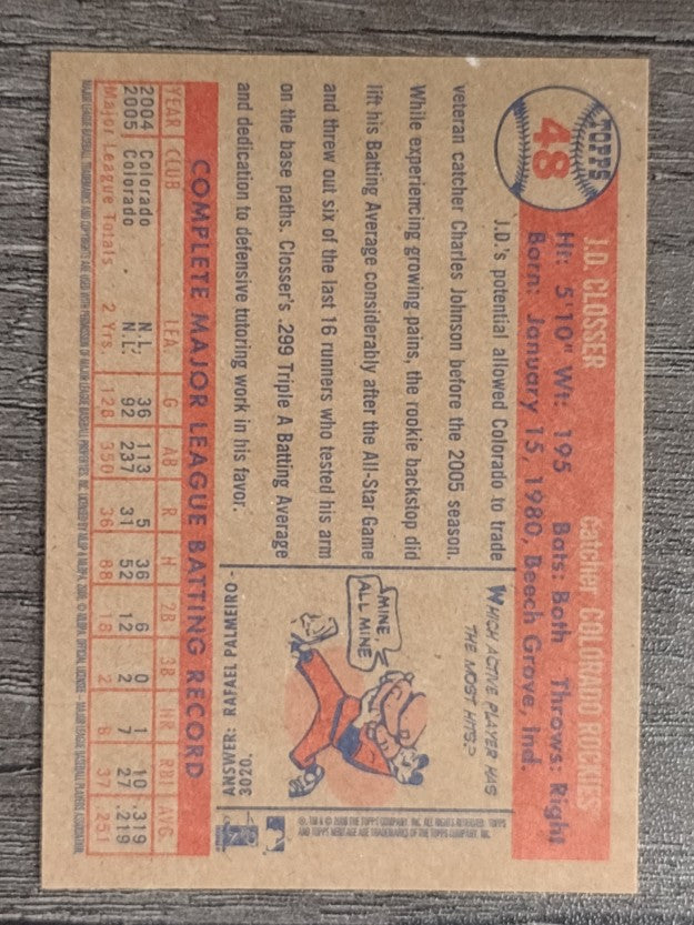 2006 Topps Heritage #48 J.D. Closser